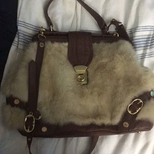 Fox fur women’s tote bag